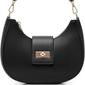 New Shoulder Bag Retro Vegan Leather Crossbody Tote Hand Bag Crescent Shape